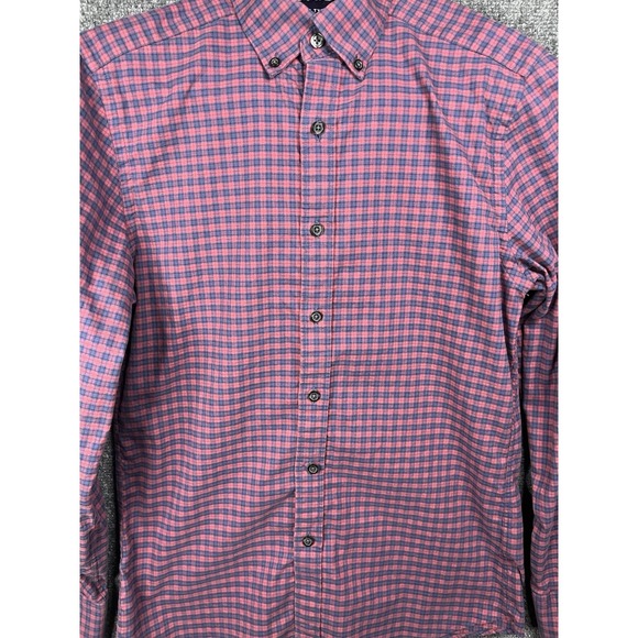 Charles Tyrwhitt COTTON SLIM FIT Mens Size S Blue Red Plaid Dress Shirt - Picture 5 of 10